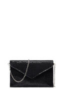 Woman Black Chain-Strap Rhinestone Evening Bag | Derimod
