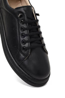 Women's Black Lace-up Leather Sneaker | Derimod