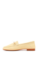Women's Yellow Buckle Leather Loafers | Derimod