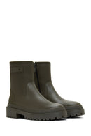 Women's Khaki Leather Boots | Derimod