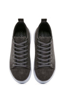 Men's Gray Lace-Up Suede Leather Sneaker | Derimod