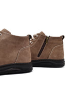 Men's Beige Zippered Nubuck Leather Sports Boots | Derimod