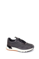 Male Gray Lace-Up Thick-Soled Leather Sneaker | Derimod