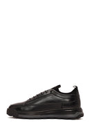 Erkek Siyah Bağcıklı Deri Sneaker | Derimod