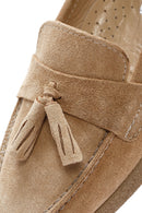 Women's Beige Suede Leather Comfort Loafer | Derimod