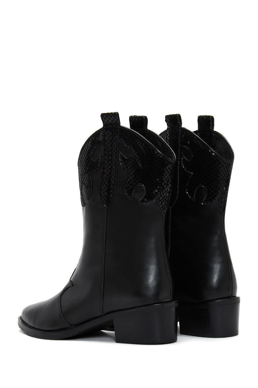 Women's Black Heeled Cowboy Boots