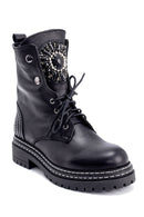 Women's Leather Stone Boots | Derimod