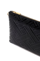 Woman Black Chain Strap Patterned Patent Leather Clutch Bag | Derimod