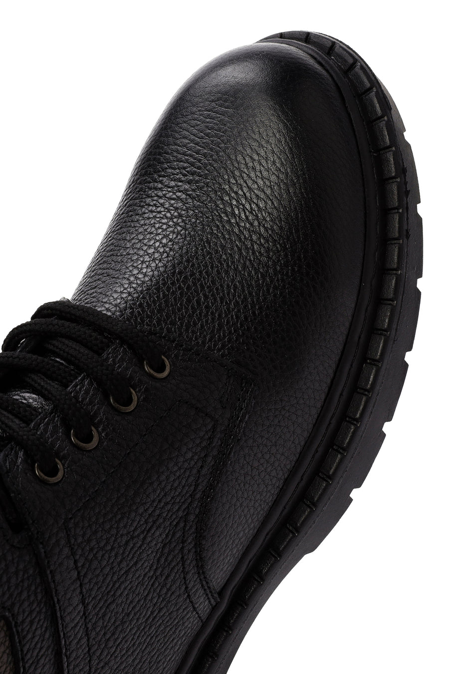 Men's Black Lace-Up Leather Casual Boots