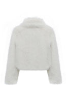Dallas Women's White Shirt Collar Teddy Coat | Derimod