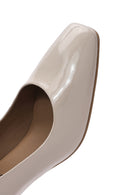 Women's Beige Low Heel Patent Leather Stiletto | Derimod
