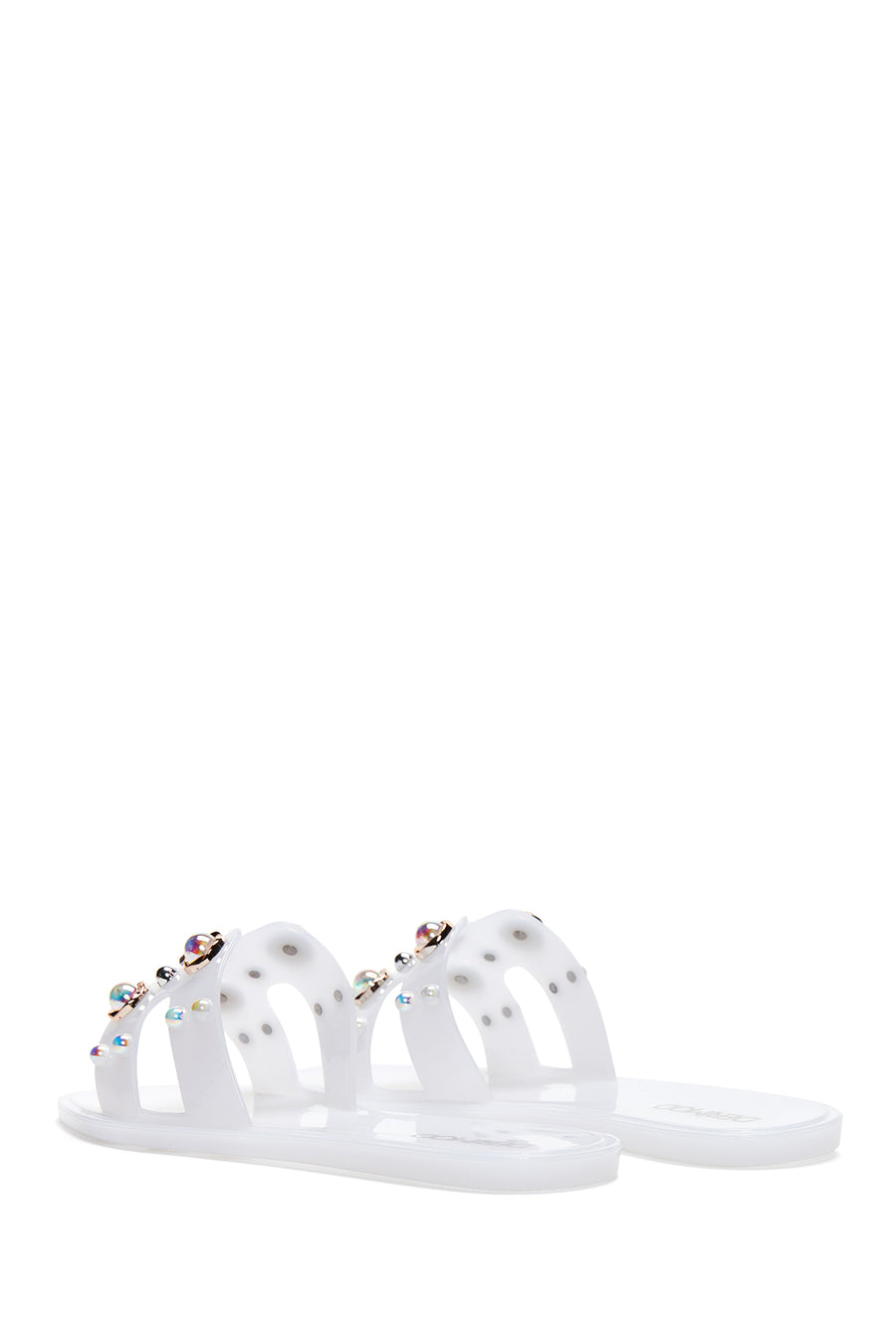 Women's White Jelly Stone Slippers