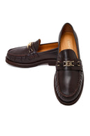 Women's Brown Buckled Leather Loafer | Derimod