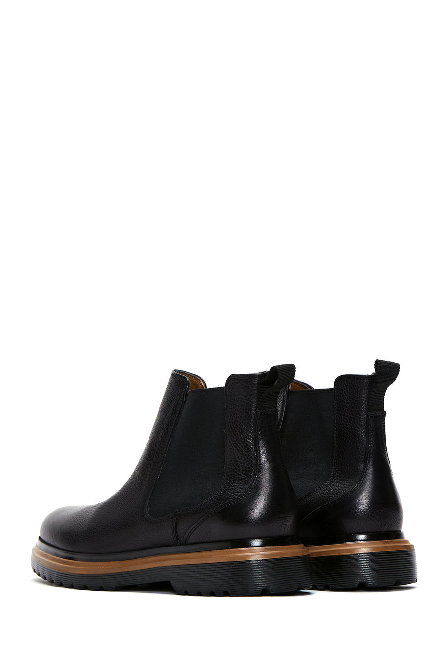 Men's Black Leather Casual Chelsea Boots