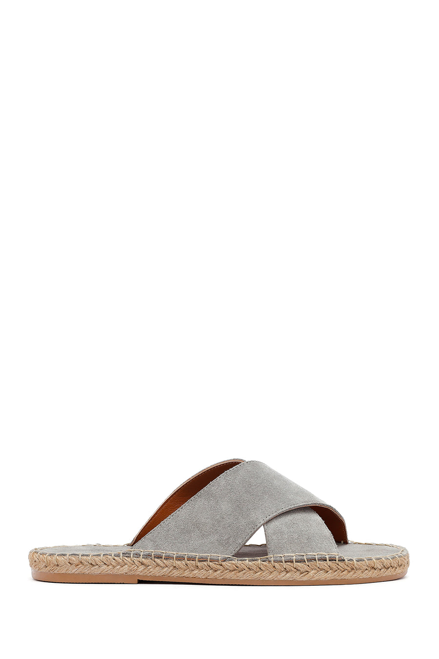 
Men's Grey Suede Leather Espadrille Slippers
 25SFD616110 | Derimod
