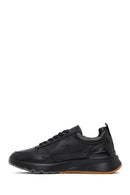 Male Black Lace-Up Thick-Soled Leather Sneaker | Derimod