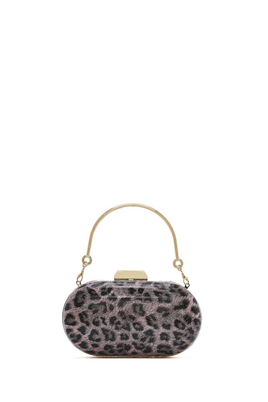 Women's Pink Leopard Pattern Long Strap Mini Clutch Evening Bag