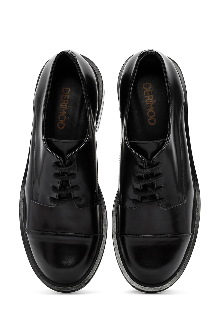 Women's Black Lace-up Leather Classic Shoe