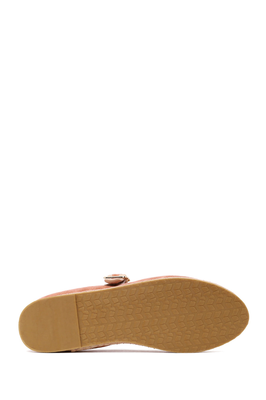 Woman Powder Buckled Fabric Mary Jane Ballerine flats