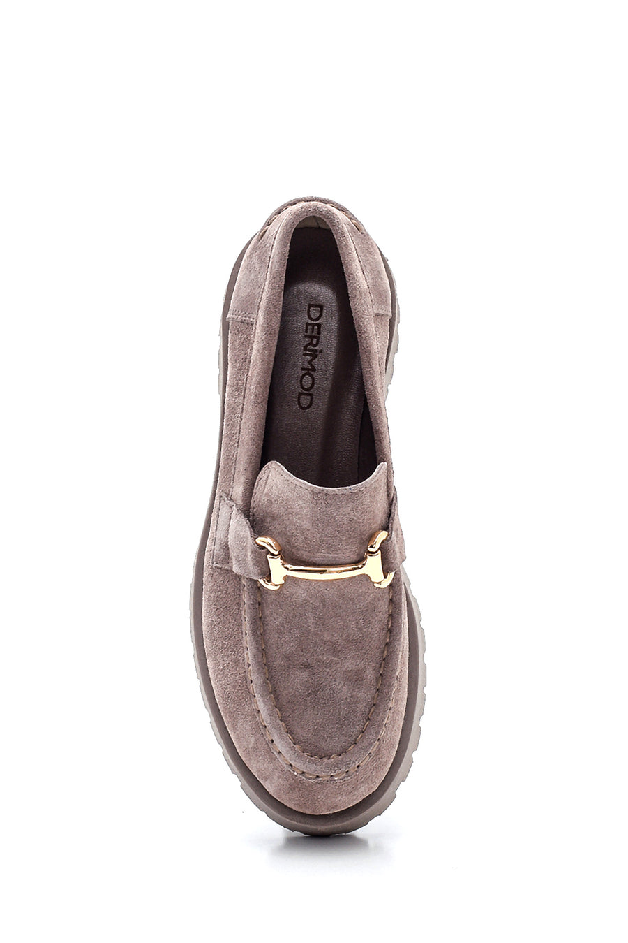 Kadın Deri Süet Tokalı Loafer