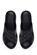 Woman Black Wedge Comfort Slipper | Derimod