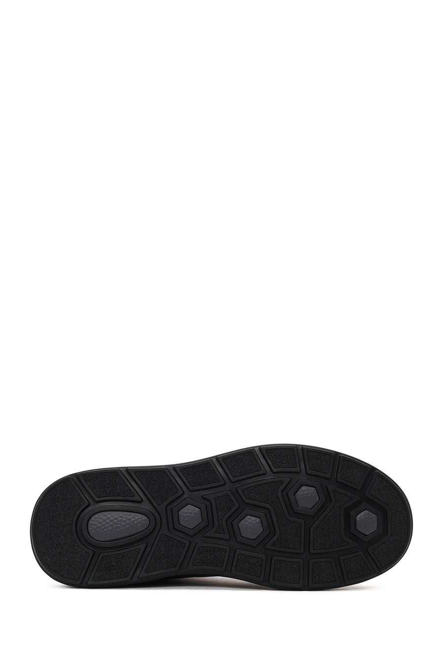 Erkek Gri Bağcıklı Kalın Tabanlı Deri Sneaker