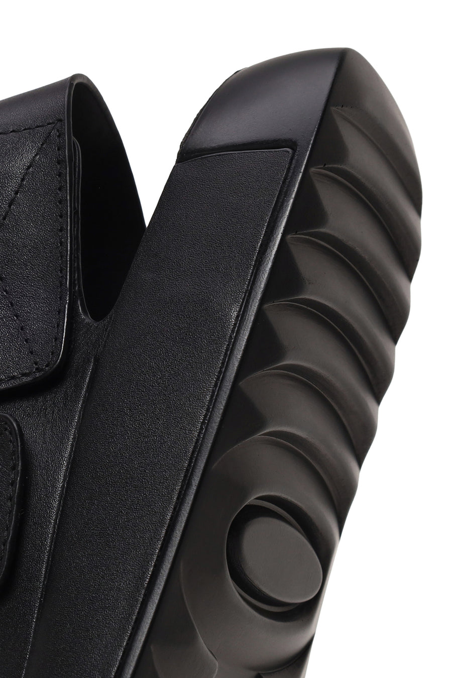 Male Black Strap Leather Sandals