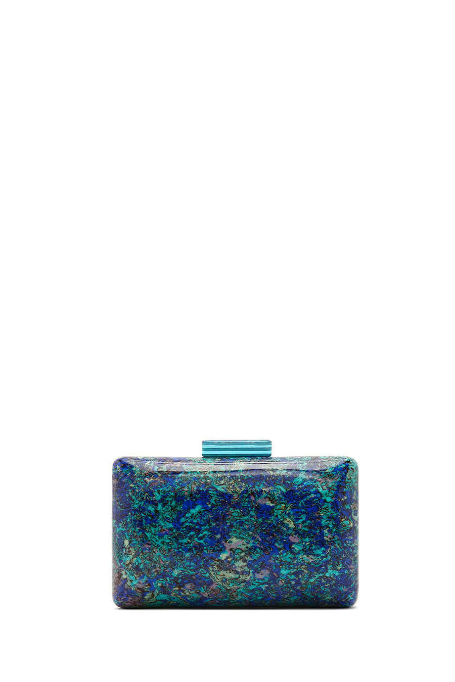 Women's Green Long Chain Strap Patterned Mini Clutch Evening Bag
