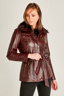 Garcia Women's Leather Jacket | Derimod