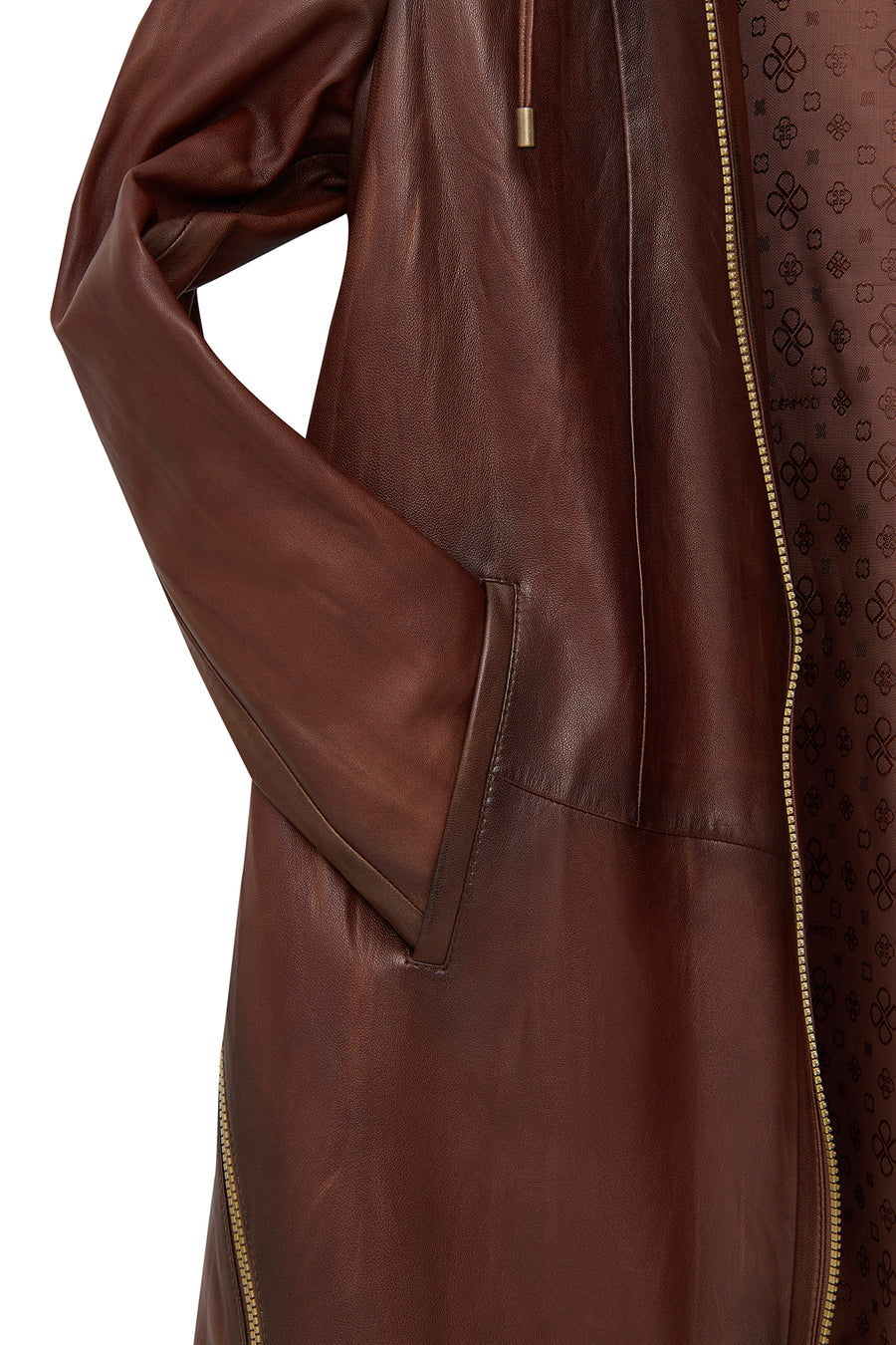 Britney Women's Brown Shirt Collar Oversize Leather Jacket