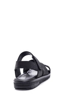 Men's Black Nubuck Leather Sandals | Derimod