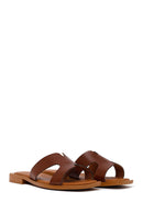 Women's Brown Leather Slippers | Derimod