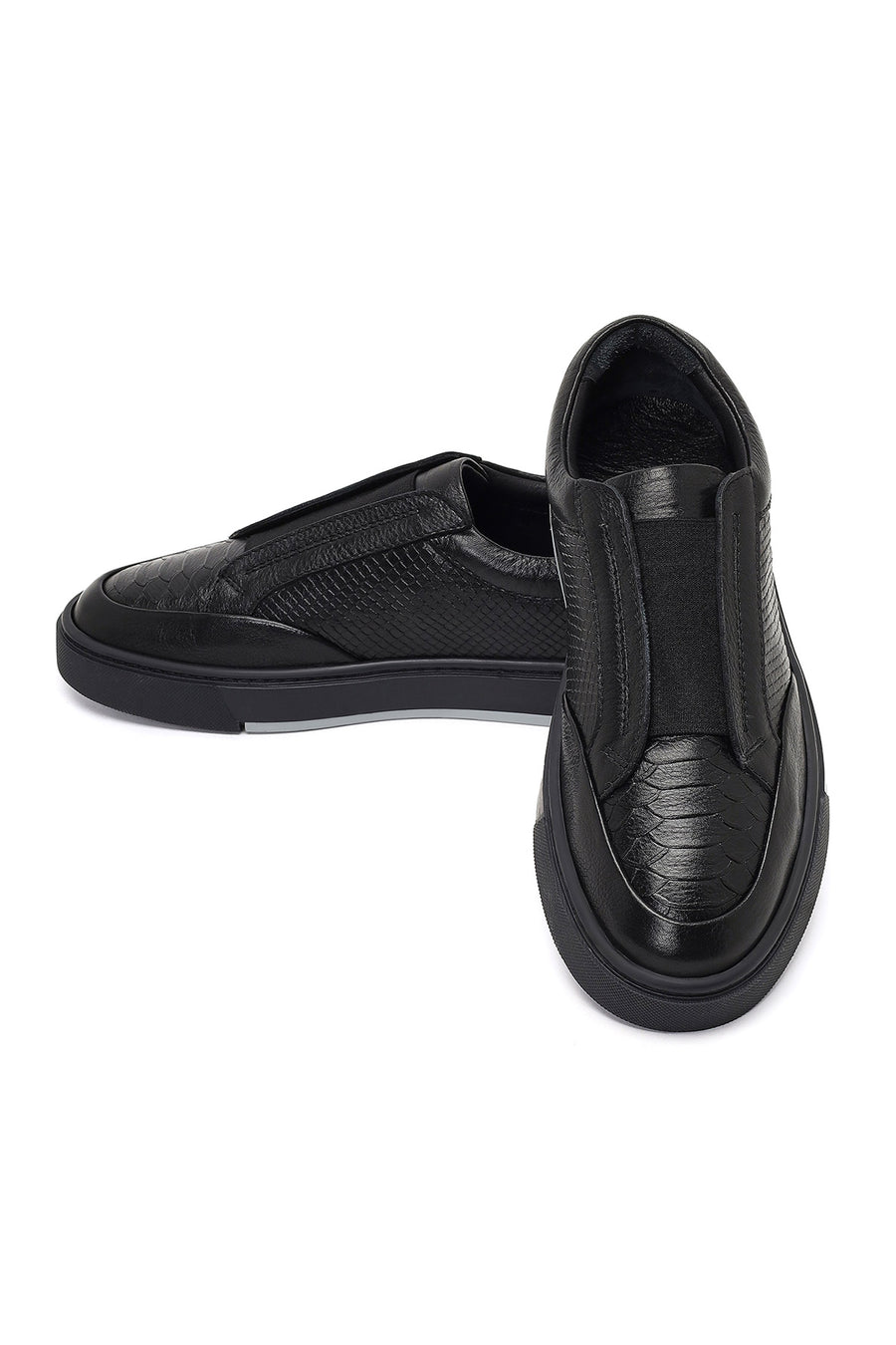 Erkek Siyah Deri Sneaker