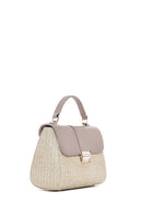 Woman Cream Long Strap Straw Underarm Bag | Derimod