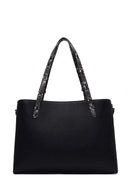 Woman Black Long-Strap Patterned Shoulder Bag | Derimod