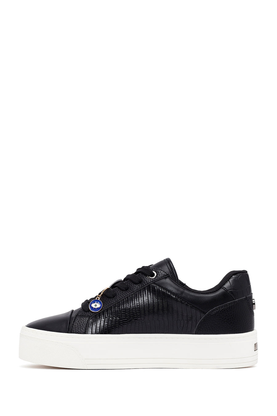 Kadın Siyah Bağcıklı Kalın Tabanlı Sneaker