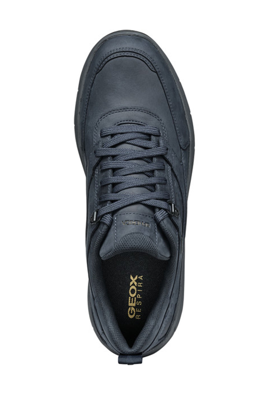 Geox Men's Navy Blue Laced Thick Sole Suede Leather Sneakers