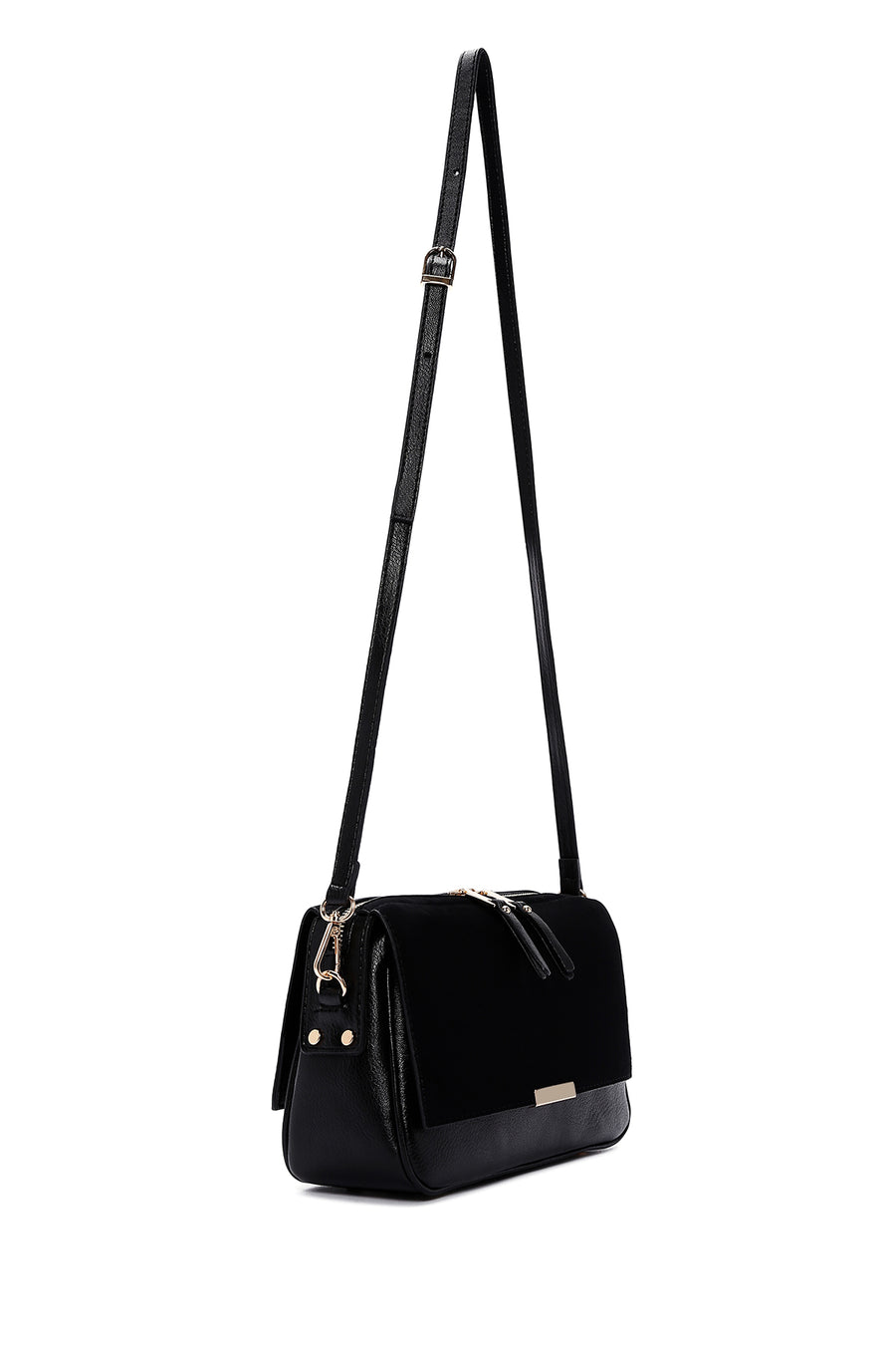 Women's Black Long Strap Crossbody Bag