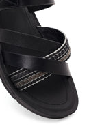 Women's Black Strappy Sandals | Derimod