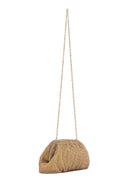 Women's Gold Long Chain Strap Stone Evening Clutch Bag | Derimod