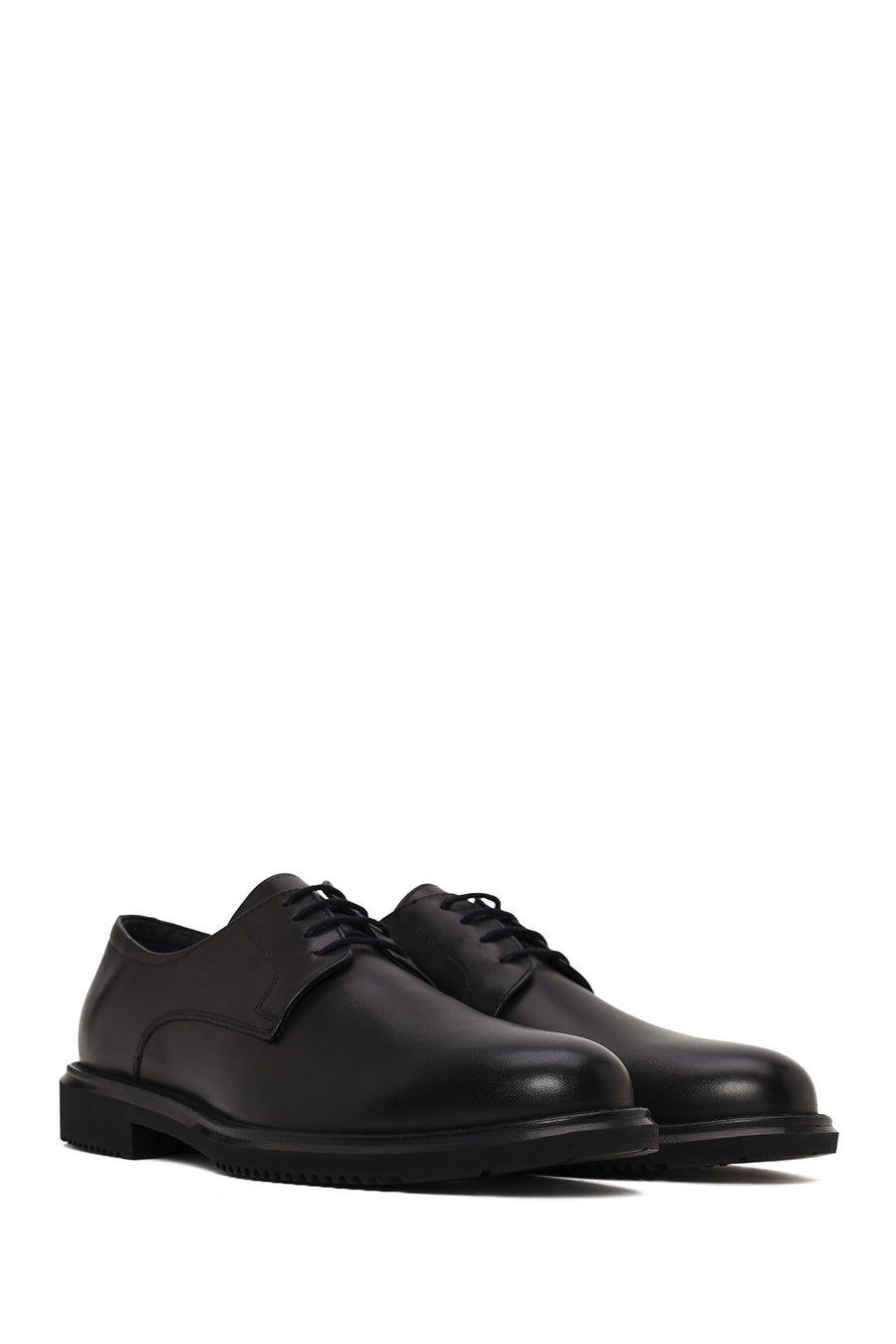Male Black Lace-up Leather Casual Shoes