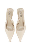 Women's Cream Open Back Thin Heeled Shoes | Derimod