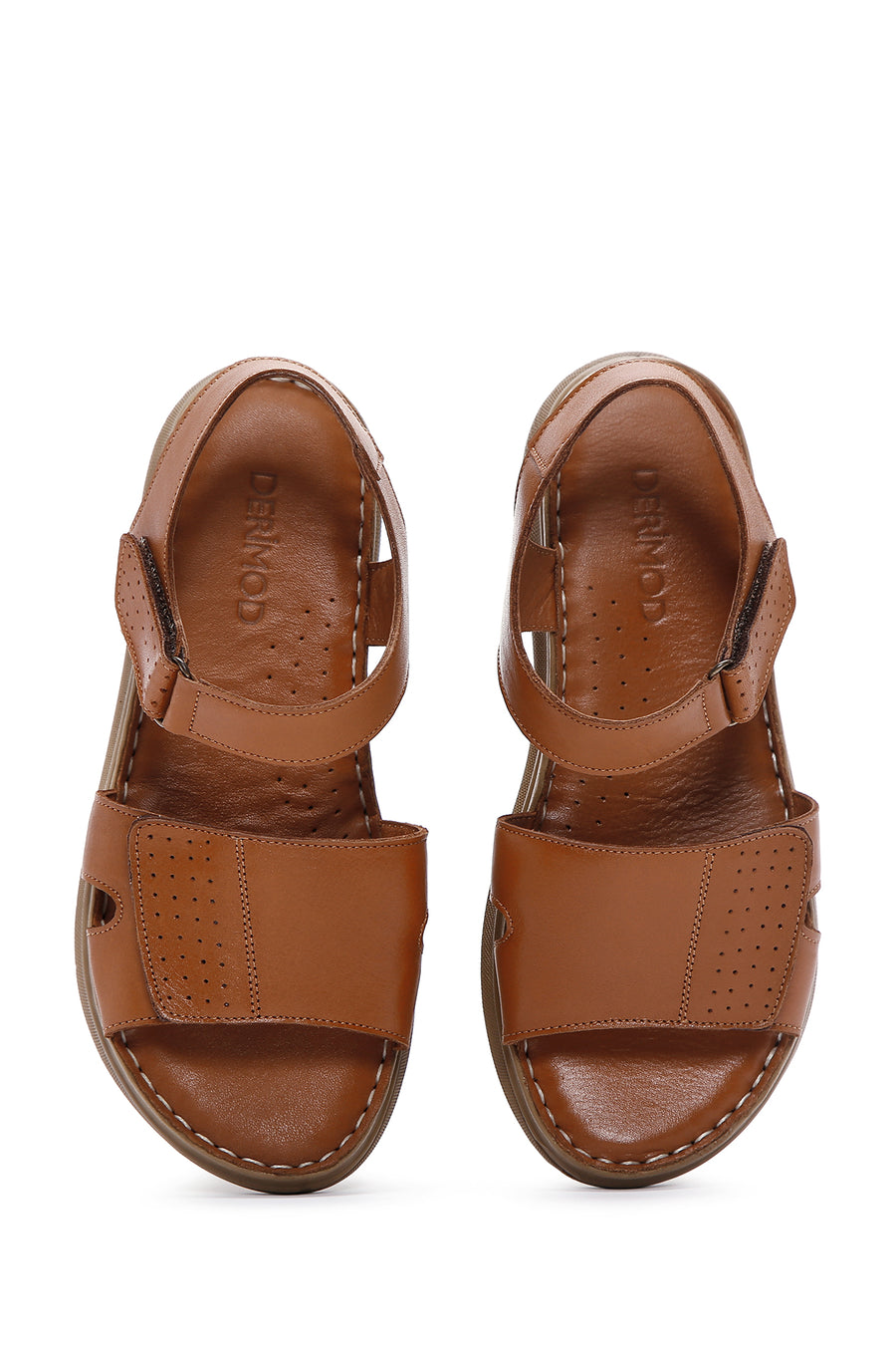 Kadın Taba Deri Comfort Sandalet
