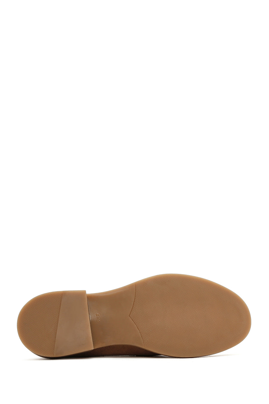Kadın Taba Taşlı Süet Deri Maskülen Loafer