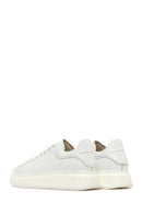 Men's White Lace-Up Thick-Soled Leather Sneaker | Derimod