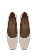 Women's Beige Low Heel Patent Leather Stiletto | Derimod