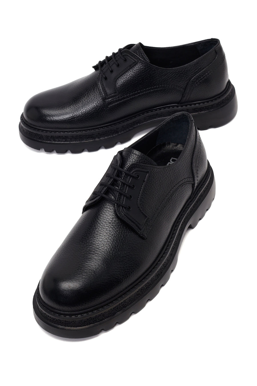 Male Black Lace-Up Leather Casual Shoes
