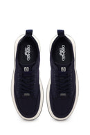 Male Navy Lace-up Fabric Sneaker | Derimod