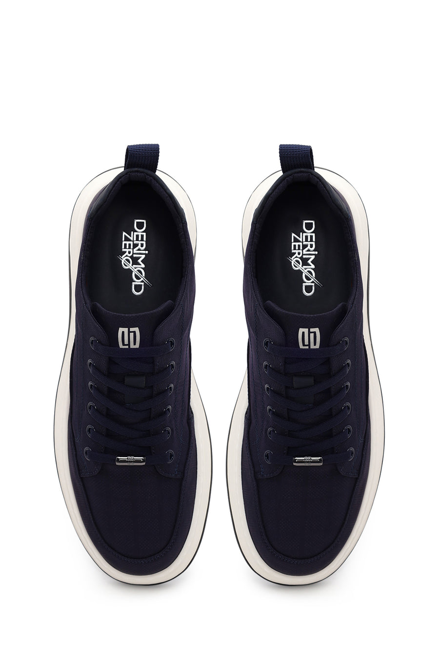 Male Navy Lace-up Fabric Sneaker