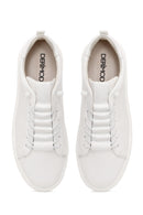 Erkek Beyaz Bağcıklı Deri Sneaker | Derimod